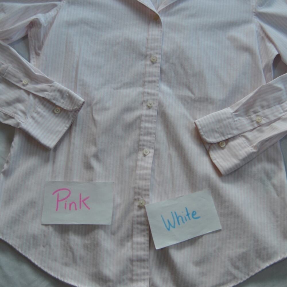 Lauren Ralph Lauren Pink and White Striped Long Sleeve Button Up Medium - Picture 9 of 9
